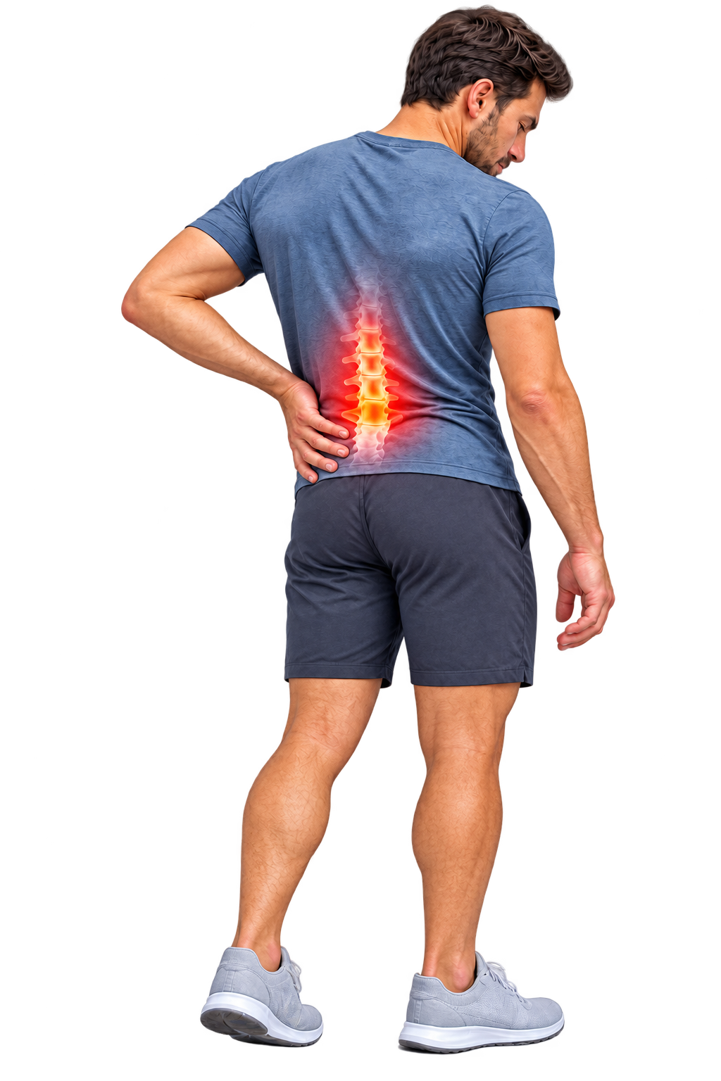 Illustration of the discs in the lumbar spine.