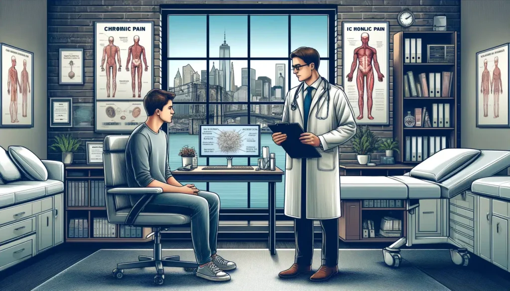 04-06-patient consulting with a pain management specialist in a modern clinic in Brooklyn